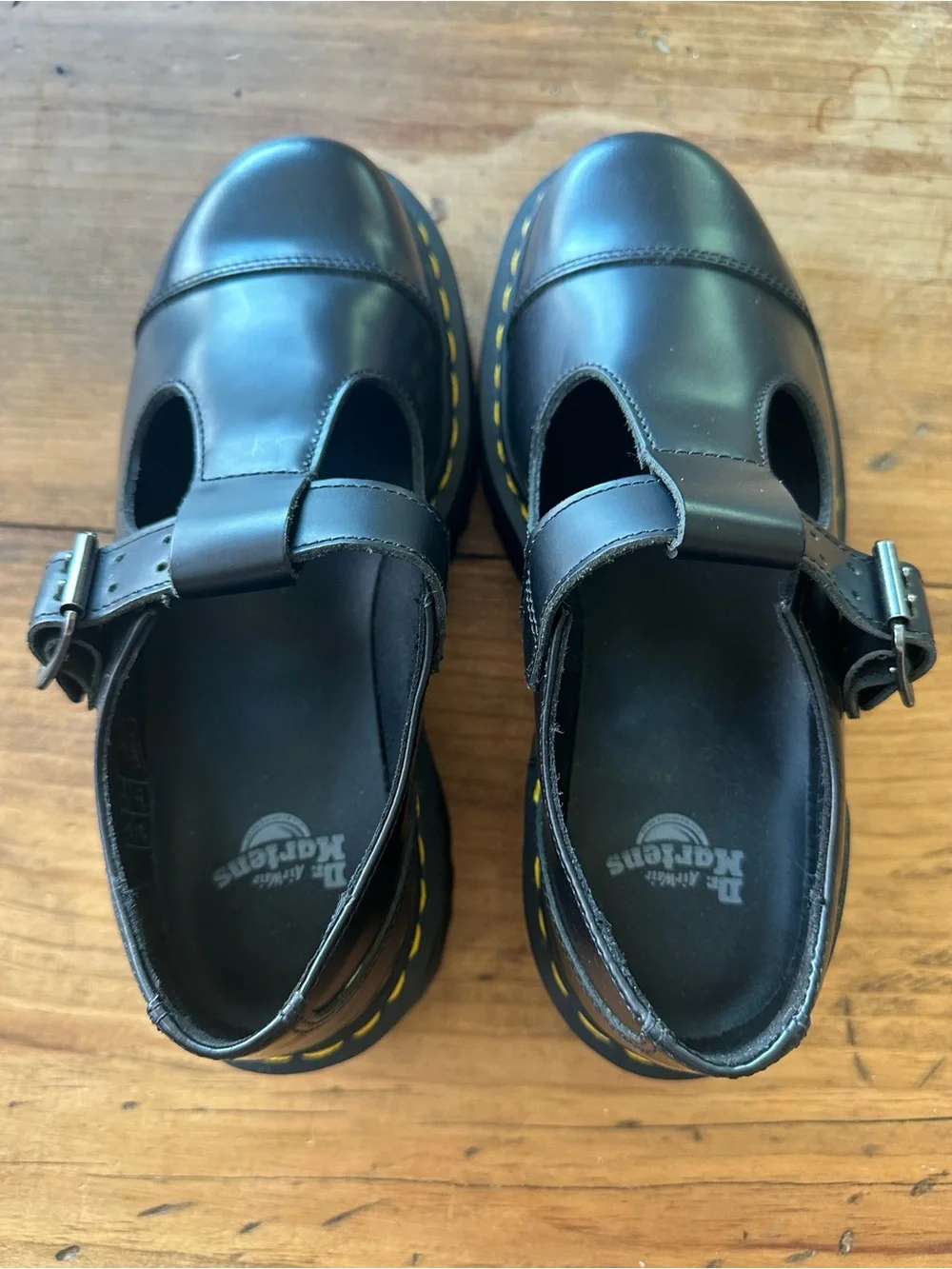 Dr Martens Bethan Black Platform Mary Jane Shoes Size 7